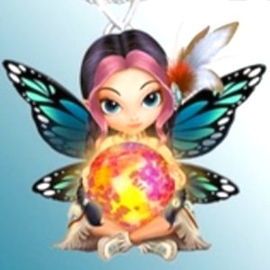ADORABLE Mage Faerie with Ball of Mana Necklace!